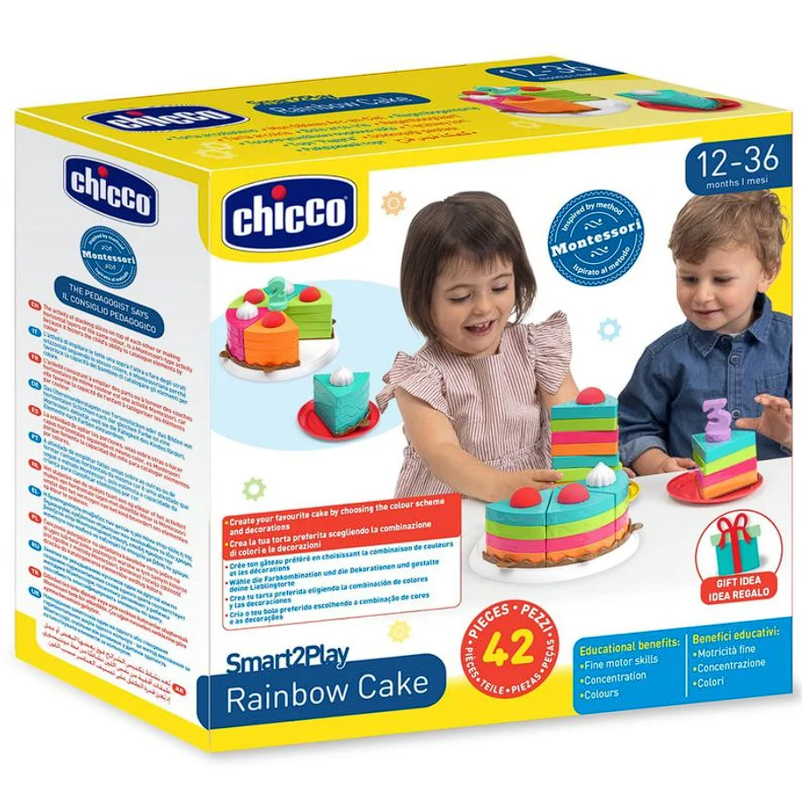Розвиваюча іграшка 2 в 1 Chicco "Торт-веселка", від 12 - ти міс