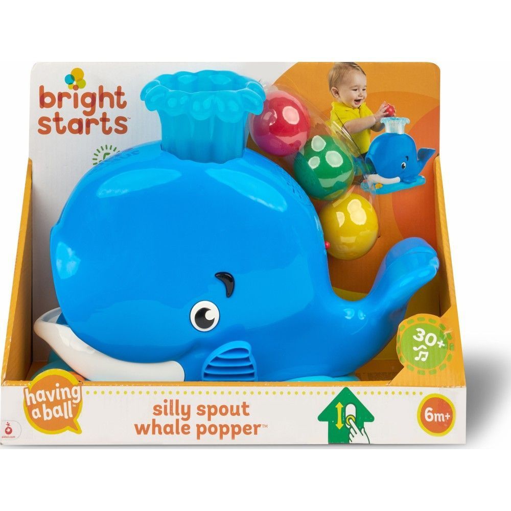 Игрушка музыкальная Bright Starts "Silly Spout Whale Popper", от 6 - ти мес