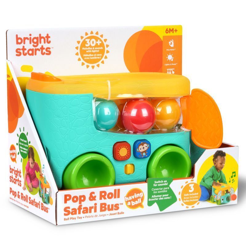 Музична іграшка Bright Starts "Pop & Roll Safari Bus", від 6 - ти міс