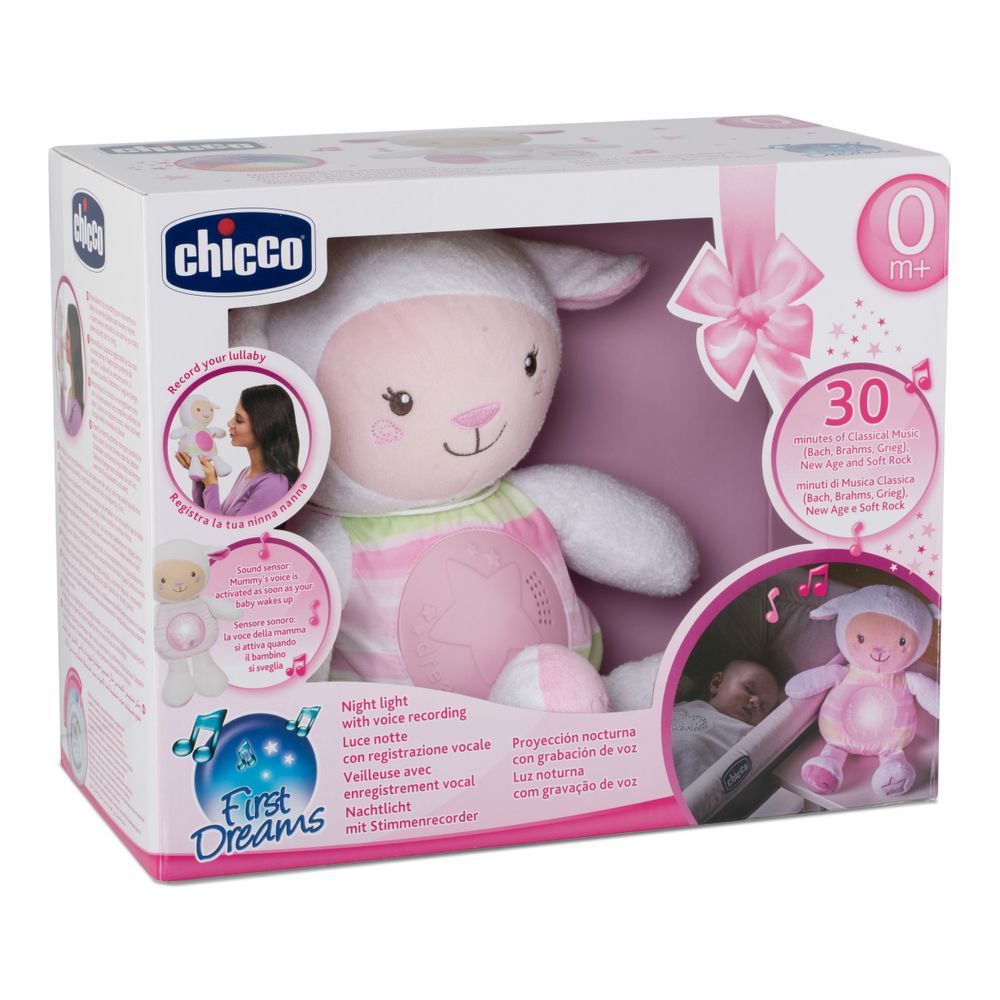 Игрушка музыкальная Chicco "Овечка", Розовый, с рождения