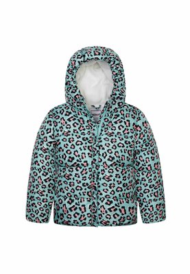 Куртка для девочки, Бирюзовый леопард, 98-104