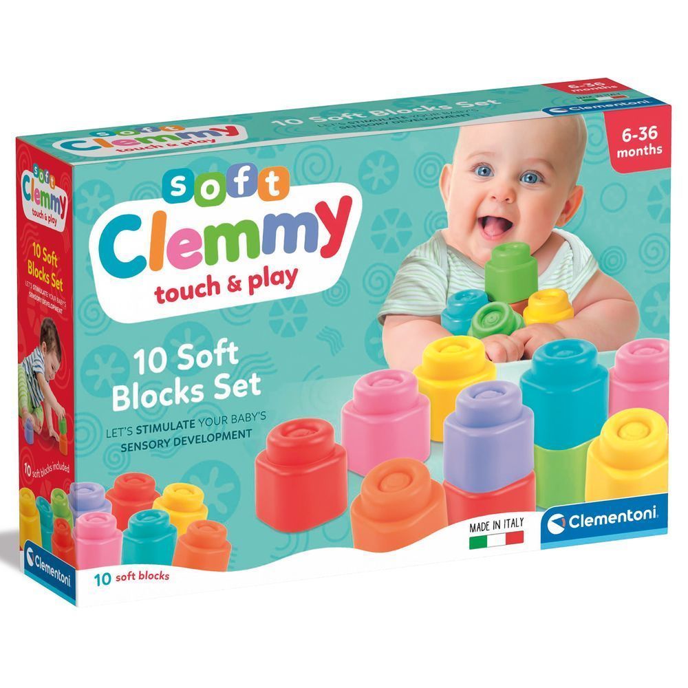 Конструктор Clementoni "Soft Blocks", серія "Soft Clemmy", 10 деталей, від 6 - ти міс