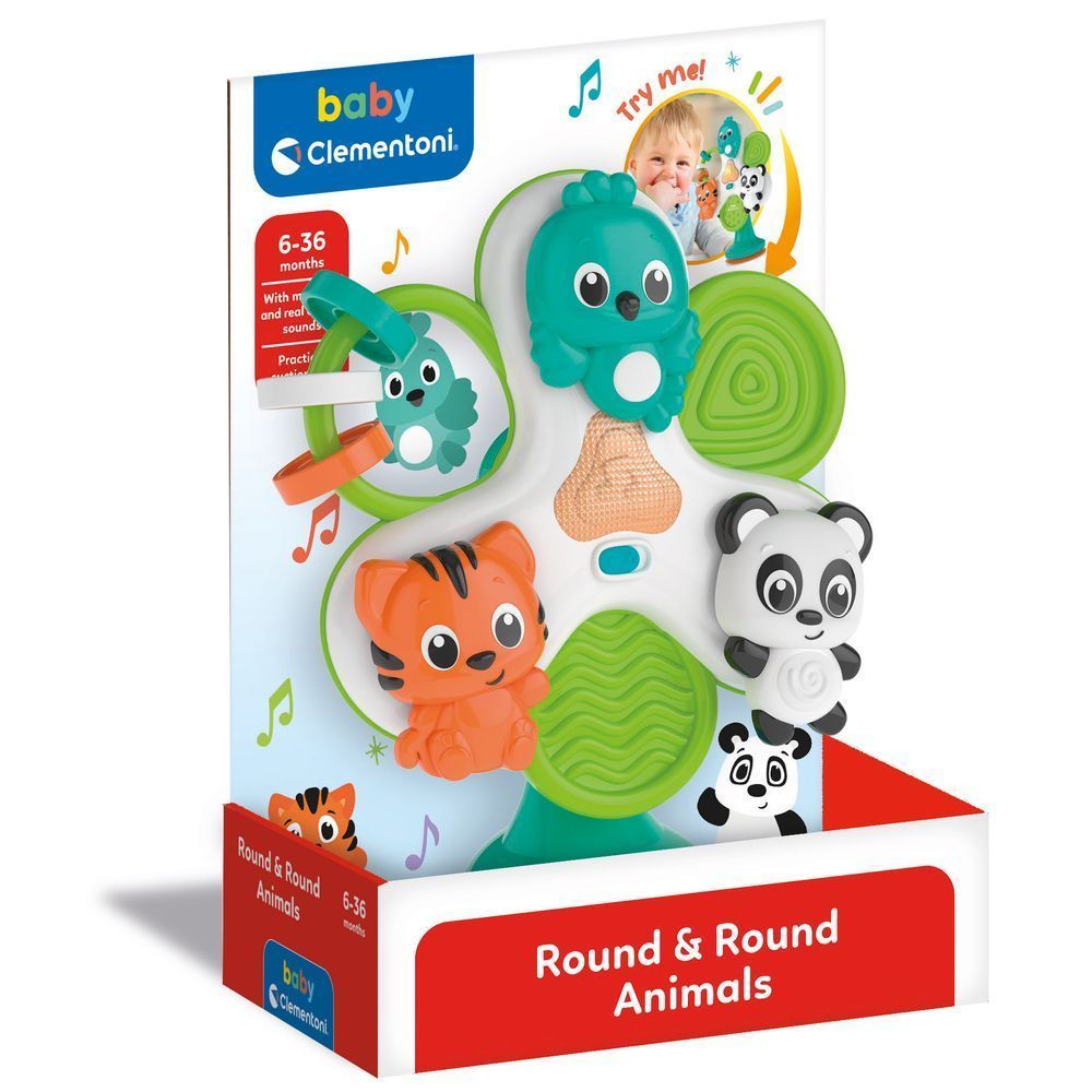 Игрушка на присоске Clementoni "Round & Round Animals", от 6 - ти мес