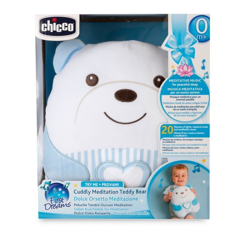 М'яка музична іграшка Chicco "Заспокійливе ведмежа", Блакитний, з народження