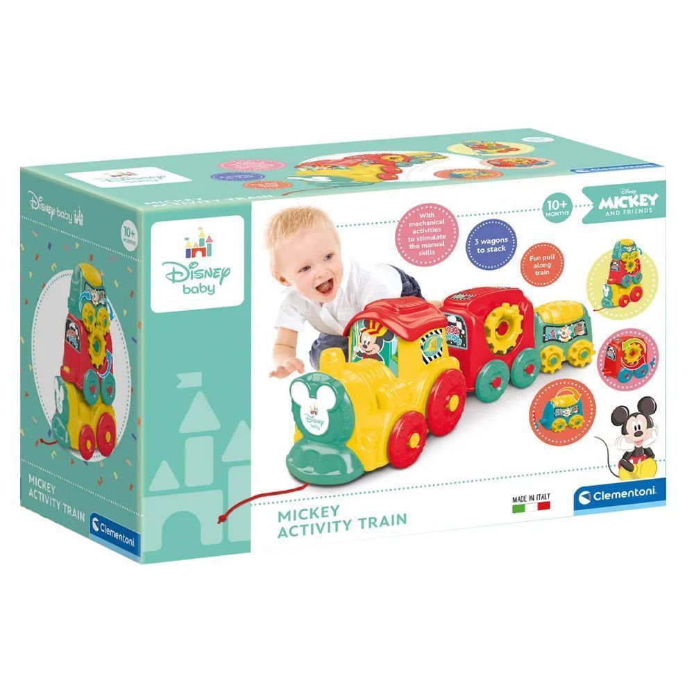 Игрушка-каталка развивающая Clementoni "Activity Train", серия "Disney Baby", от 9 - ти мес