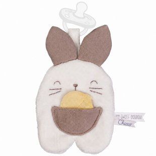 М'яка іграшка з тримачем для пустушки Chicco "Зайченя DouDou", з народження