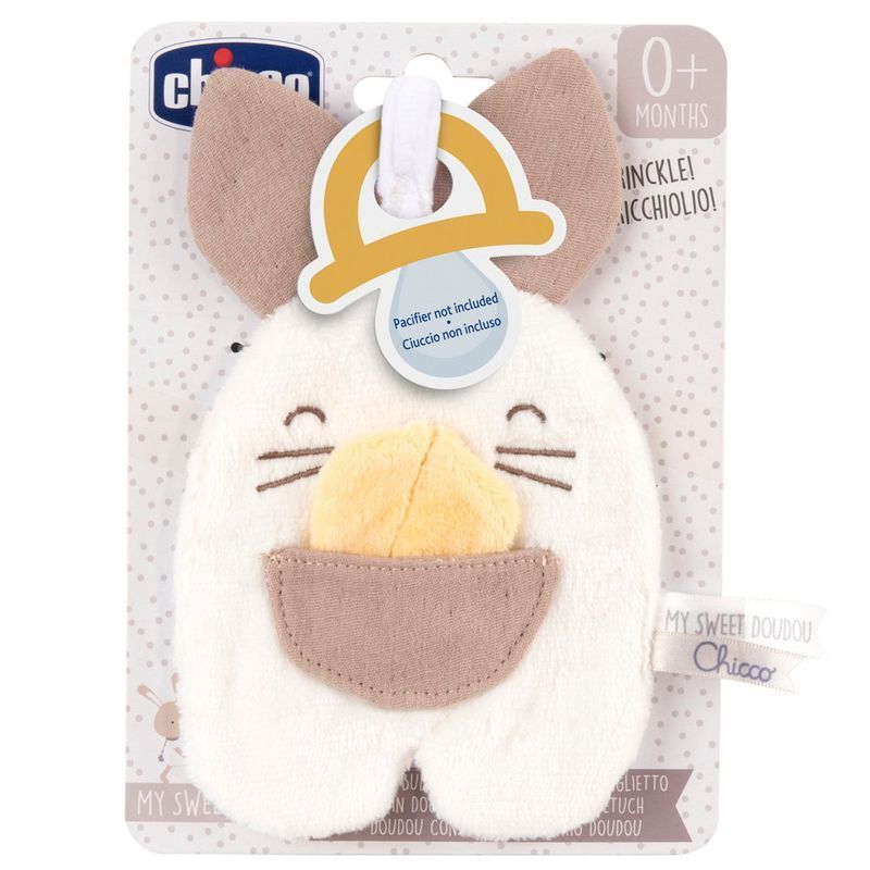 М'яка іграшка з тримачем для пустушки Chicco "Зайченя DouDou", з народження
