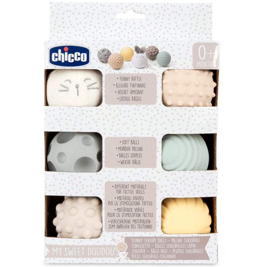 Набір сенсорних м'ячиків Chicco "My Sweet DouDou", 6 шт., з народження
